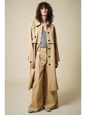 Saint Art New York London Trench Coat Khaki Size Medium NWT